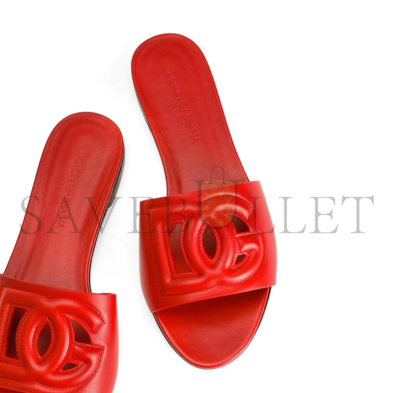 DOLCE GABBANA CALFSKIN SLIDERS WITH DG LOGO CQ0436AY3298X052 DOLCE GABBANA CALFSKIN SLIDERS WITH DG LOGO CQ0436AY3298X052